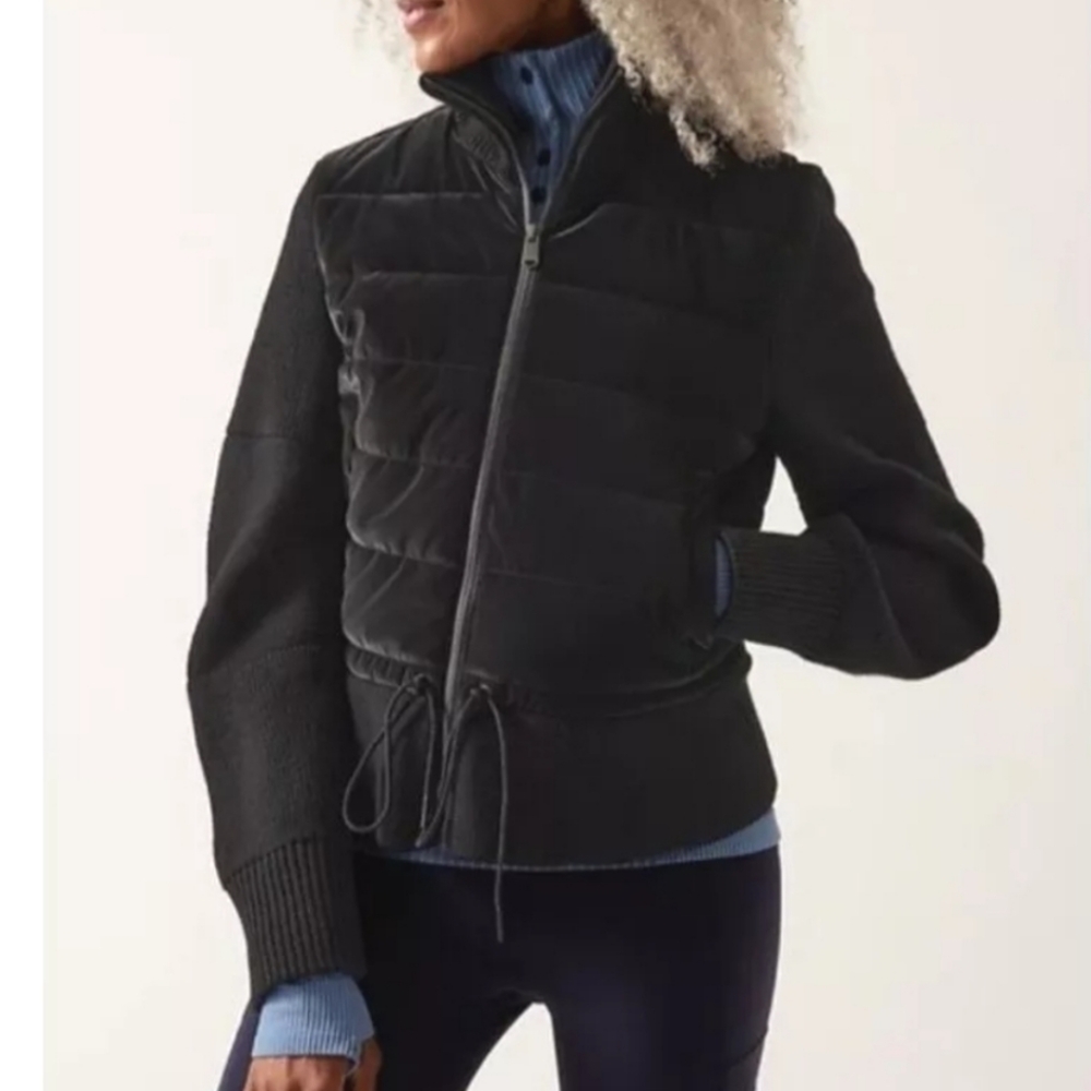 Athleta Jacket Black Hanover Hybrid Puffer